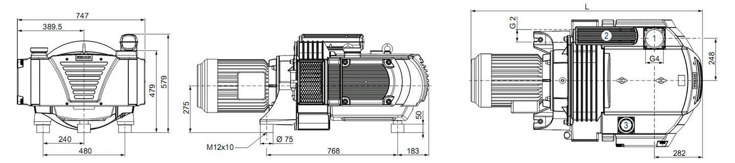 Габаритные размеры (чертеж) Becker DXLF 2.400