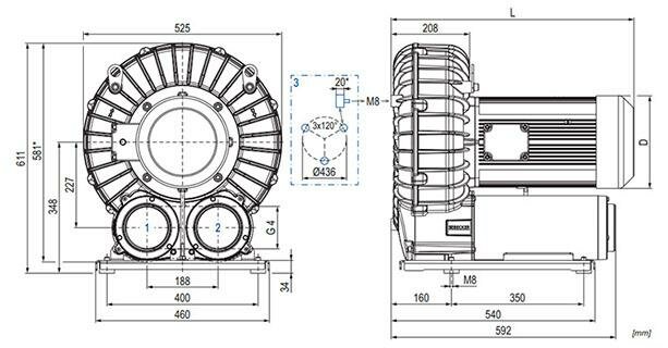 Габаритные размеры (чертеж) Becker SV 1100/2 11