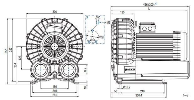 Габаритные размеры (чертеж) Becker SV 201/2 1.5