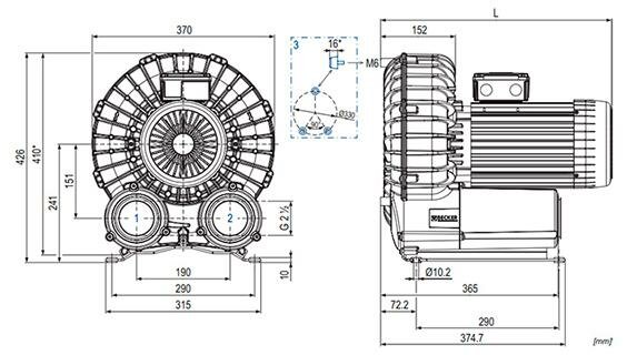 Габаритные размеры (чертеж) Becker SV 300/1 3.0