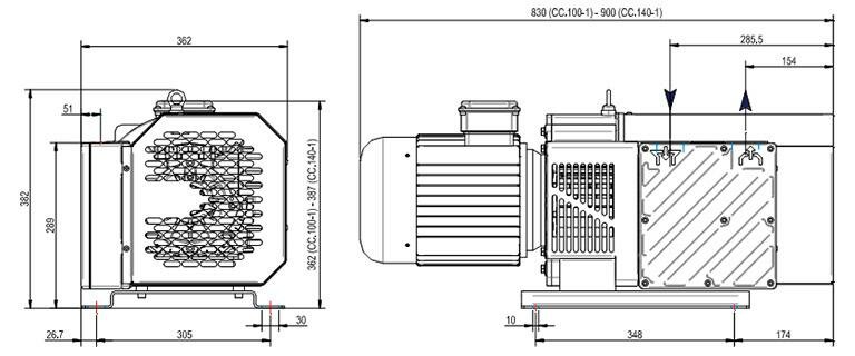 Габаритные размеры (чертеж) DVP CC.100