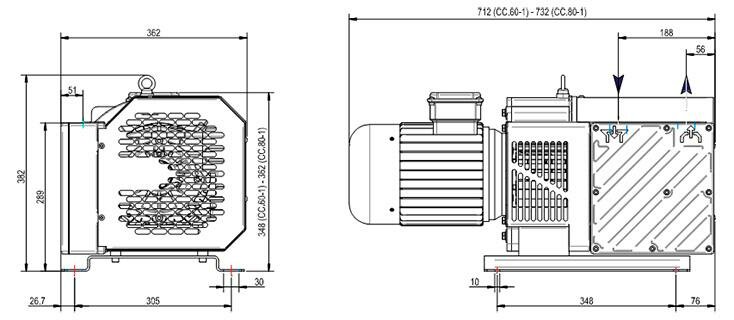 Габаритные размеры (чертеж) DVP CC.60