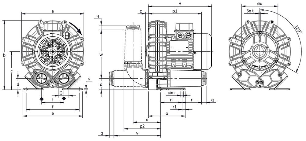 Габаритные размеры (чертеж) FPZ SCL K03 MS 0.37