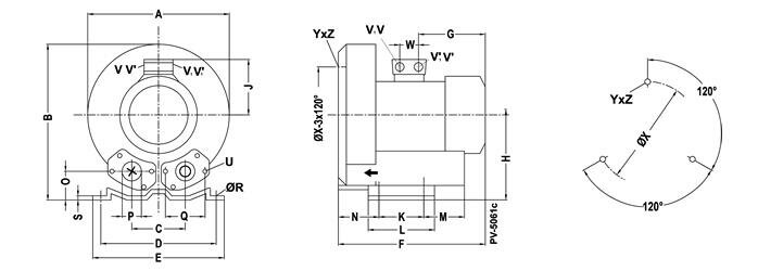 Габаритные размеры (чертеж) VARP Alpha 100x150 1F