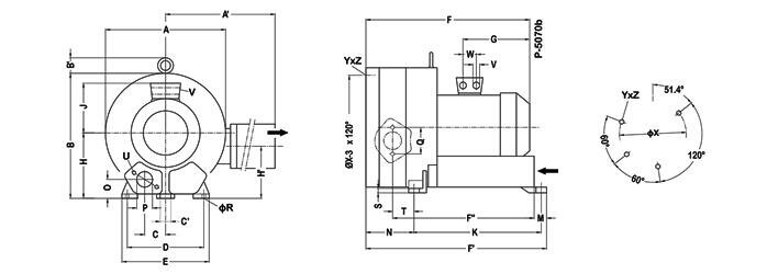 Габаритные размеры (чертеж) VARP Alpha 1110x500