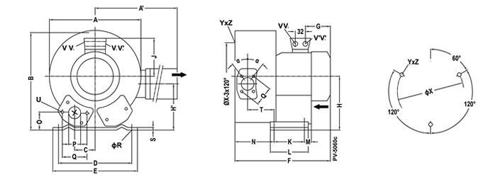 Габаритные размеры (чертеж) VARP Alpha 120x280 1F