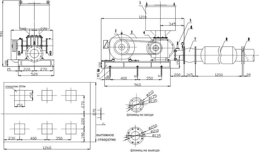 Габаритные размеры (чертеж) VARP Altair 125H